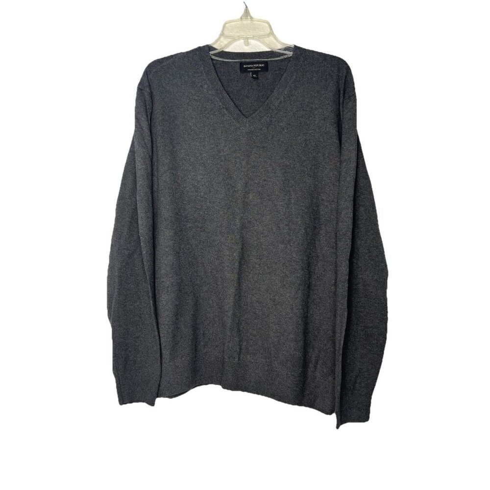 Men's Banana Republic Luxury Silk Blend V-Neck Long Sleeve Sweater Size XL